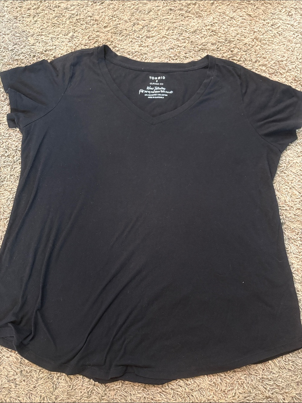 torrid Black V-Neck Short Sleeve Tee, black amSize 2X